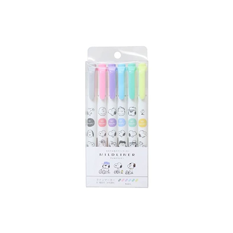 Kamio Japan ZEBRA Mild Liner 6 Color Set (301796 Snoopy)