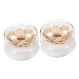 NOLITOY 3pcs Space-saving Toothpick Holder Lotus Shape Cotton Swab Organizer Box Small for Anywhere