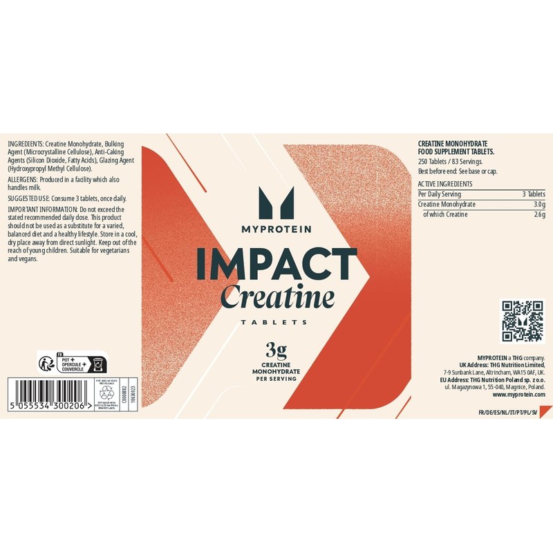 Myprotein Impact Creatine Monohydrate Tablets – High Strength Pure Creatine