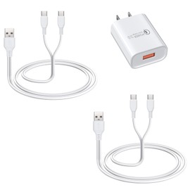 2-Pack Hands Free Breast Pump Charger for Momcozy M5, USB C Charging Cord for Momcozy M6 Breastfeeding Pump, with Power Adapter