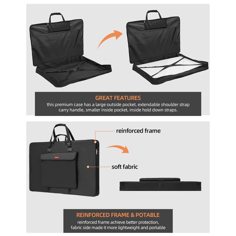 Nicpro Upgrade Art Portfolio Bag 20 x 26'', Waterproof Nylon