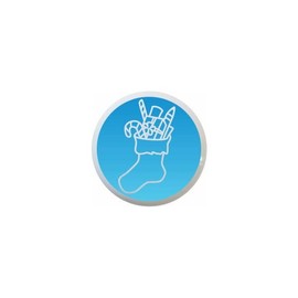 Christmas Icon Design #016 Stocking - GF Images - DECORATIVE Glossy CERAMIC Cupboard Cabinet PULLS Dresser Drawer KNOBS