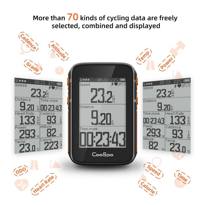 COOSPO GPS Bicycle Computer Wireless Bluetooth 5.0 ANT+, Wireless Bicycle