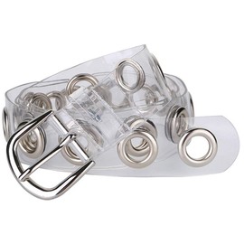 INOGIH Plastic-Grommet-Belt Clear-Waist-Belt with Pin-Buckle for Women (Transparent)