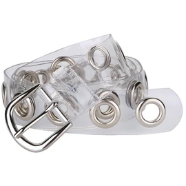 INOGIH Plastic-Grommet-Belt Clear-Waist-Belt with Pin-Buckle for Women (Transparent)