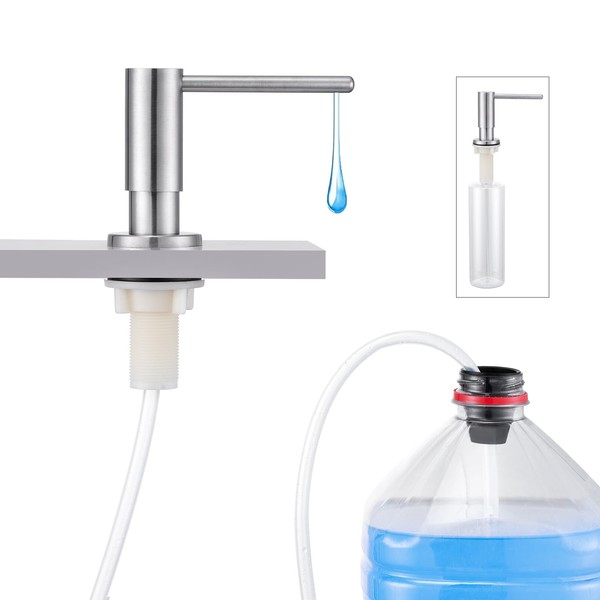 CREA Brushed Nickel Soap Dispenser for Kitchen Sink, Dish Bathroom