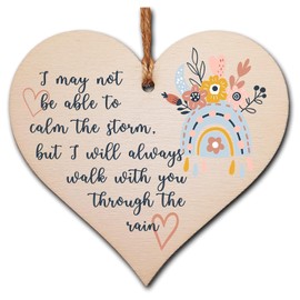 Thinking of You Heart Plaque – Wooden Hanging Gift Sign with Twine – Letterbox-Friendly Keepsake – 10x10cm Italian Plywood – Thoughtful Present for Loved Ones Far Away or Going Through a Hard Time