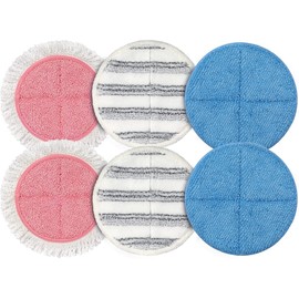 OGORI 6 Pack Replacement Electric Mop Pads - Cleaning Pads, Scrubby Pads and Wax Mop Pads