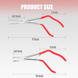 2-Piece Pistol Pliers Set, 11-Inch Long Nose And 10-Inch Long Handle Pistol Pliers, Can Be Used As Fishing Gear And To Hold Nuts And Fasteners, Easy To Work In Tight Spaces