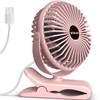 BESKAR Small Clip on Fan, 3 Speeds USB Fans with