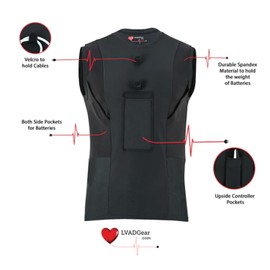 LVAD Women Tank Top for HeartMate | Ultrathin Spandex Mesh Fabric | Designed for Comfort & Safety (Black-4XL)