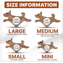 Walnut Dog Book Page Holder, Smooth Finish Wood Book Holder for Reading, Ideal Book Reader Gifts, Book Worm Gifts for Women, Thumb Book Page Holder - for Book Lovers & Literary Gifts (Large)