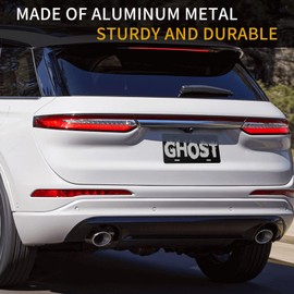 KOSUES Silver Ghost Letter Printed Aluminum License Plate 6 x 12 Inch Metal Car Front License Plate Cover Car Decor Accessory Novelty Vanity Decoration Tag with 4 Holes Gift for Men Women