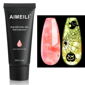 AIMEILI Poly Nail Extension Gel Glow in the Dark Builder Nail Gel Hema Free Poly Nail Enhancement Nail Art Design DIY Salon Nail At Home Gift for Women Nail Gel - 024