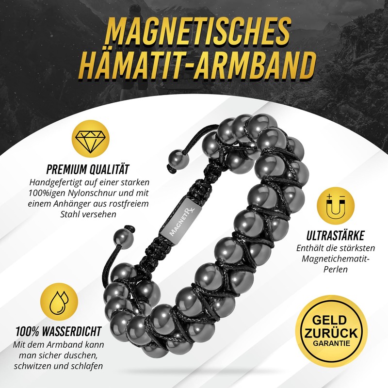 MagnetRX® Hematite Magnetic Bracelet – Magnetic Hematite Bracelets with Beads