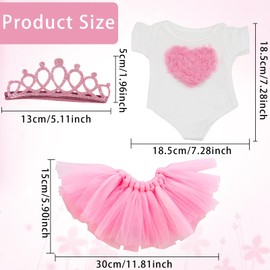 Doll Clothes 43 cm, Doll Clothes for Dolls, Doll Clothing Set, Clothing Outfits for Baby Dolls, Doll Clothes for Baby Dolls, Gifts for Girls (Love) (A)
