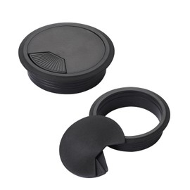 2PCS Black Cable Grommets Desk Hole Cover 60mm 2-3/8 Inch Desk Hole Grommet Table Cord Cable Grommet Desk Wire Hole Plug Cover for Cables and Cords Management Office Supplies