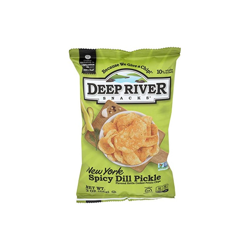 Deep River Snacks Kettle Chips, New York Spicy Dill Pickle,