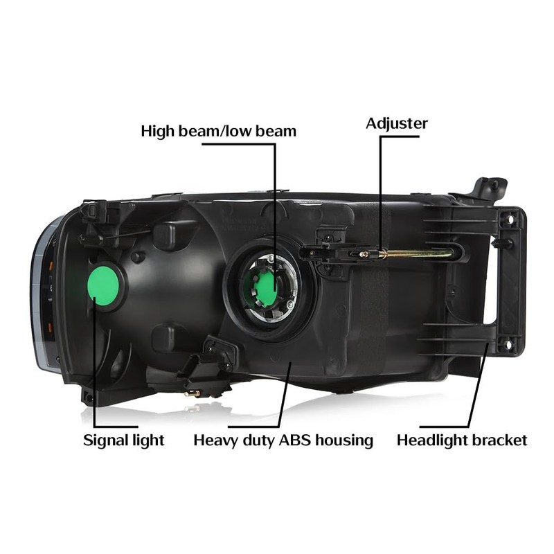 G-PLUS Headlights Assembly, Compatible with 2002 2003 2004 2005 Dodge
