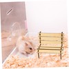 Kisangel 2pcs Wooden Hamster House Hideout Chair Assembly Pet Nest
