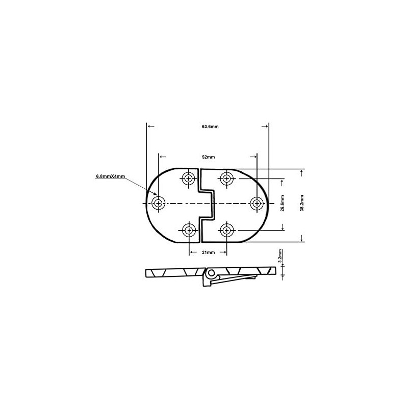 QCAA Solid Brass Butler Tray, Folding Table Hinge, 2-1/2" x