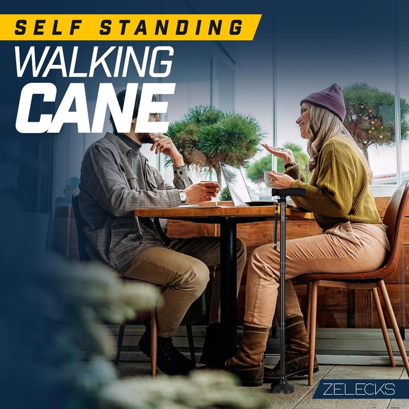 ZELECKS Walking Cane for Women & Men - Self Standing