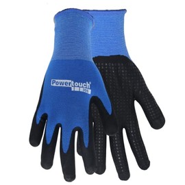 Red Steer Glove Chilly Grip Powertouch 306 Nylon Gloves, Nitrile/PVC Dotted Palm and Fingers, Blue/Black, Sizes S-XL (12, Medium)