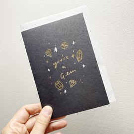 Old English Co. You're A Gem Greeting Card - Well Done Card For Her or Him | Stylish Heartfelt Friendship Card for a Special Person | Blank inside with envelope