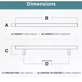 Liberty Square Bar 6-5/16 in. 160 mm Matte Black Cabinet Pull. 12 Available