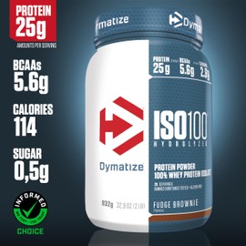 Dymatize Dymatize ISO 100 Hydrolyzed Fudge Brownie 932g - Whey hydrolysate + isolate