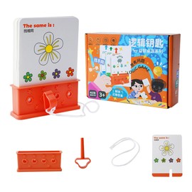 Preschool Educational Cards | Kindergarten Classroom Logic Learning Card | Preschool Toddler with Key and Rope for 3-6 Years Old Children Logic Game STEM Education