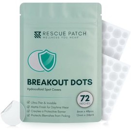 Blemish Cover Patch for Targeted Spot Care Routines, Hydrocolloid-Style Skincare Patch - Rescue Parch Breakout Dots Hydrocolloid