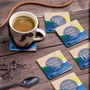 Inkdotpot Set of 6 Drink Coasters Decorative Non,Slip Cork Base