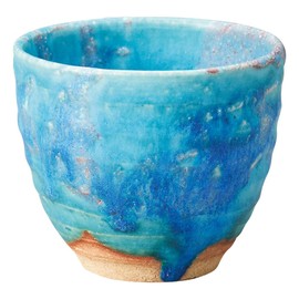 Marui Seiyo Shigaraki Ware MR-3-4496 Hechimon Tea Cup, Capacity Approx. 10.1 fl oz (300 ml), Dewgrass Blue