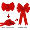 2 Pack Red Christmas Bows Outdoor Decorations,12”x20” Large Velvet Wreath