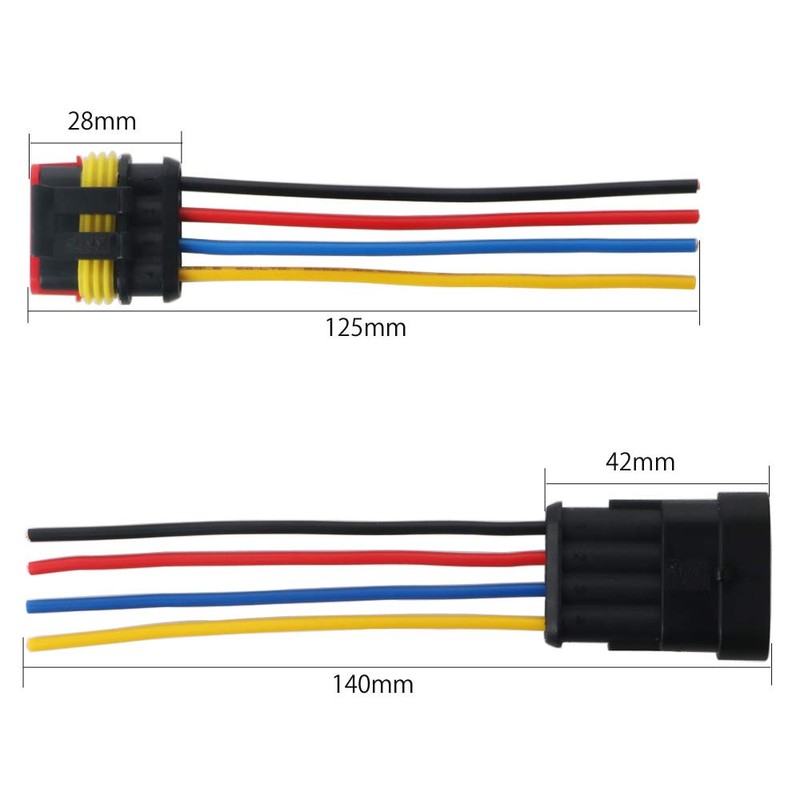 GTIWUNG 5 Kit 4 Pin Waterproof Connector 4 Pin Way