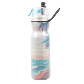 2 en 1 Botella de Agua Nebulizada, Botella de Agua Antifugas, Botella de Reutilizablebote, Botella Deportiva de Plástico sin BPA, 590ml, 16.9oz, para Ciclismo, Montañismo, Correr, Picnic