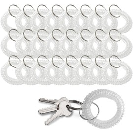 YARRD 25PCS Clear Wrist Keychain – Transparent Spring Spiral Wrist Coil Key Chain for Woman Girl Key Holder Clear Color Spiral Keychain Bracelet Soft Plastic Band