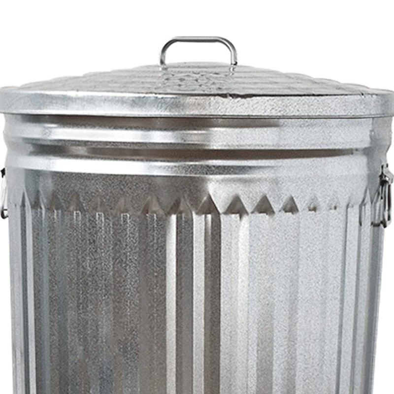 UTY 20 Gallon Galvanized Steel Trash Can with Lid, Silver,
