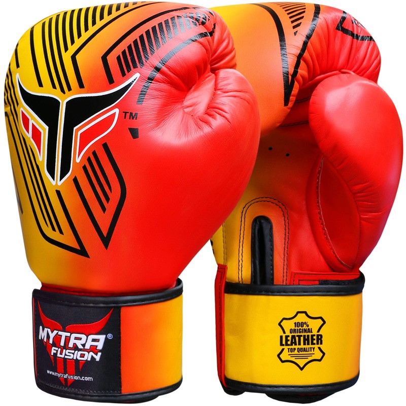 Mytra Fusion Boxing Gloves Real Leather RL8 Punching Sparring Training
