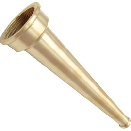 SAFBY Brass Fire Equipment, Plain Hose Nozzle, 2" NH (NST), 12" Length, 9/16" Orifice (2" NH/NST)