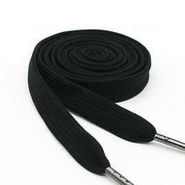 TORMEN Replacement Drawstrings Drawcords 51IN Cotton Drawstring Cord with Easy Adjustable Easy to Install Perfect for Hoodies Activewear(1 Pcs Metal, Flat, Black)