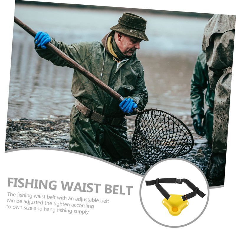 KOMBIUDA Waist Fishing Pole Holder Adjustable Support Belt Lightweight Fishing