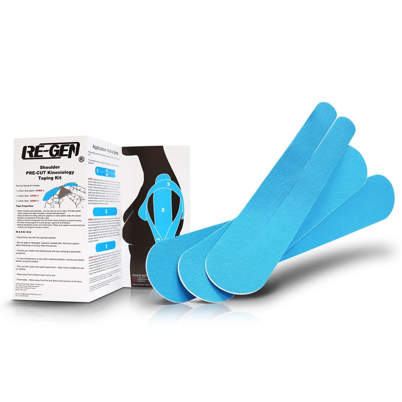 RE-GEN Pre Cut Shoulder Joint Pain Pulled Muscle Support Kinesiology