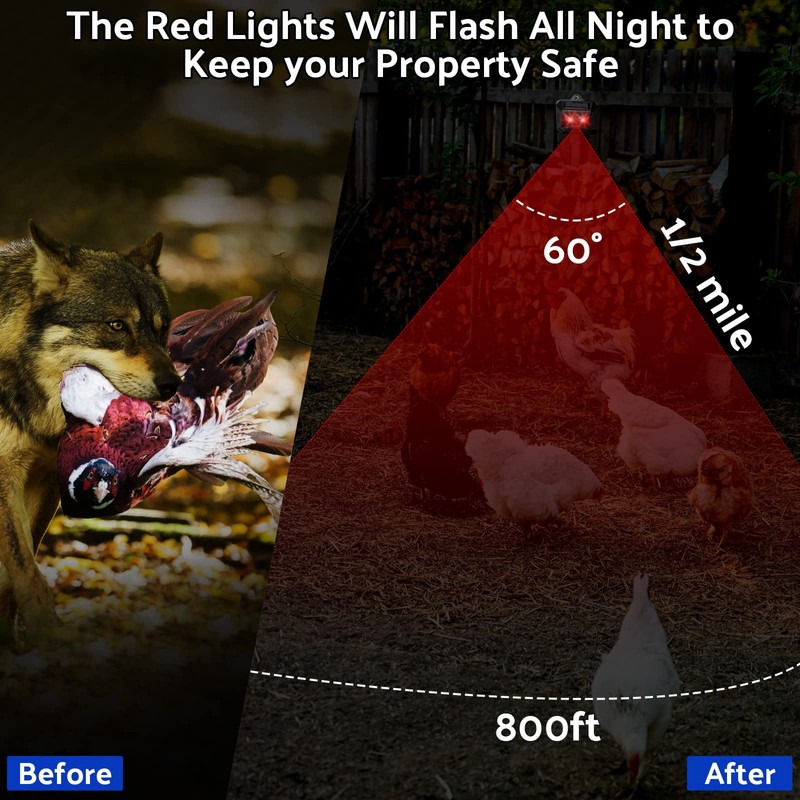 4 Pack Solar Control Light Nocturnal Animal Repeller Outdoor Animal