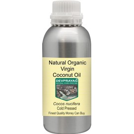 Devprayag Natural Organic Virgin Coconut Oil (Cocos nucifera) Natural Therapeutic Grade Cold Pressed 300ml (10 oz)