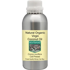 Devprayag Natural Organic Virgin Coconut Oil (Cocos nucifera) Natural Therapeutic Grade Cold Pressed 300ml (10 oz)