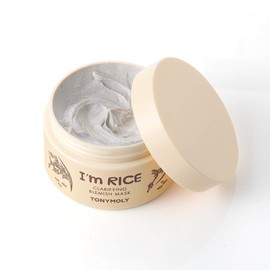 TONYMOLY TONYMOLY I'm Rice Clarifying Blemish Clay Mask, Facial Mask Detoxifiies, Reduces Redness & Soothes Irritated Skin, Kaolin Clay & Fermented Rice, 100ml