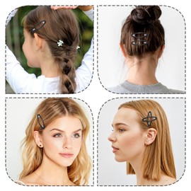 Ouligay 20 Stück Haarspangen Mädchen Schwarz 7cm Snap Haarspangen Damen Dünnes Haar Rutschfest Haarspange Metall Snap Clips Einfache Vintage Haarklammern Schwarz für Kinder Mädchen Damen