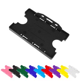 PCL Media ltd Double Sided ID Card Holder Black Two Sided ID Badge Holder - Holds Two ID Cards One Either Side of The Holder